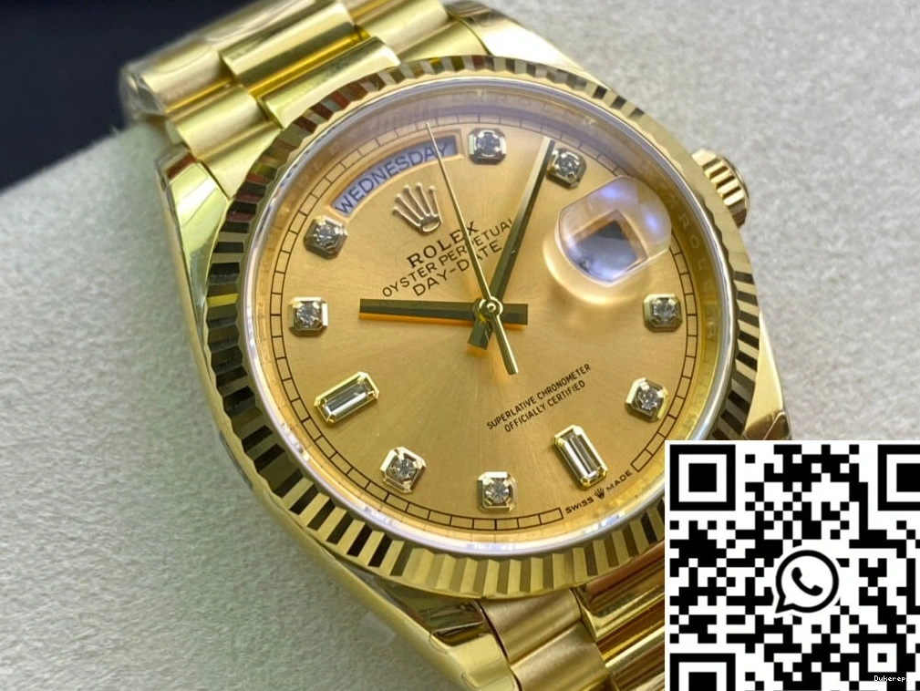 Day-Date Champagne Yellow Dial Factory M128238-0008 EW Gold Rolex 0130